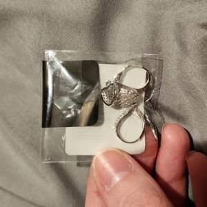 Sterling silver heart dangle earrings